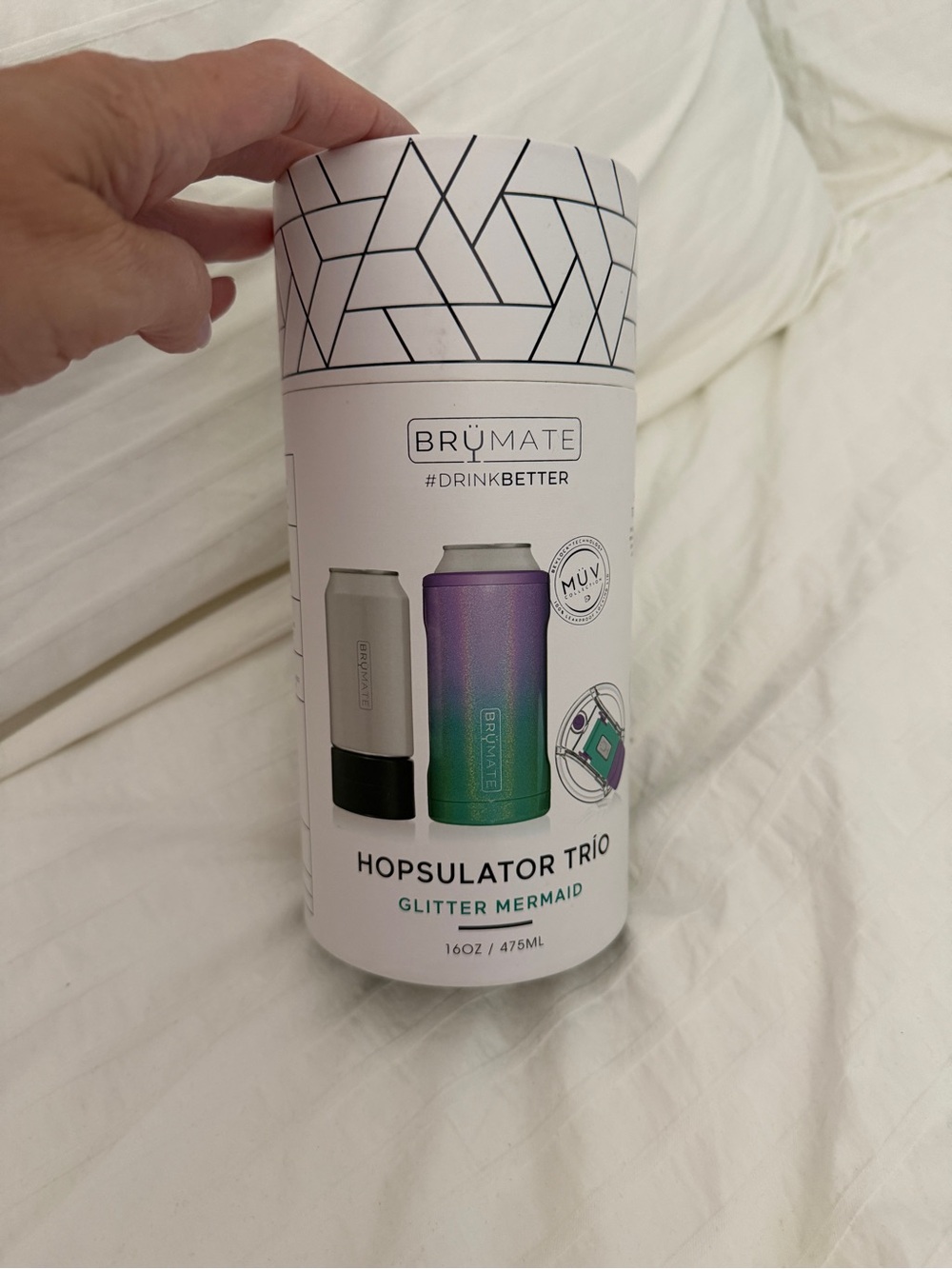 Brand New BrüMate Hopsulator Trio Can Cooler — Glitter Mermaid Purple-Green